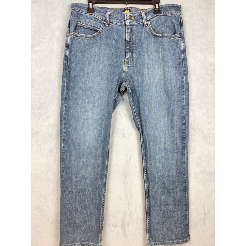 Lee Regular Fit Mens Jeans 36x29 Medium Wash Straight Leg Denim 2008900